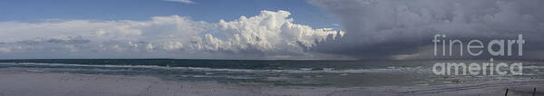 Beach Art Print featuring the photograph Stormy Waters Pano by Thomas Benzenhafer