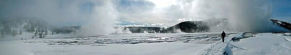 Yellowstone National Park Art Print featuring the photograph Winter at Grand Prismatic by Don Mercer