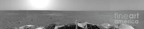 Black-and-white Art Print featuring the photograph Spirit Rover On Mars #1 by Nasa/jpl/cornell/science Photo Library