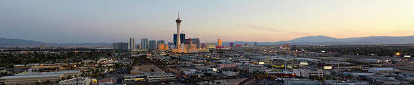 Scenics Art Print featuring the photograph Aerial Panoramic View Of Las Vegas At by Chrisp0