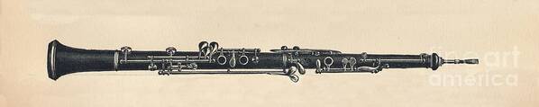 Panoramic Art Print featuring the drawing Oboe by Print Collector