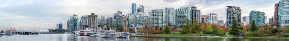 Vancouver Art Print featuring the photograph Coal Harbour Panorama by Michael Russell