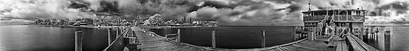 Panorama Art Print featuring the photograph Rod And Reel Pier in Infrared by Rolf Bertram