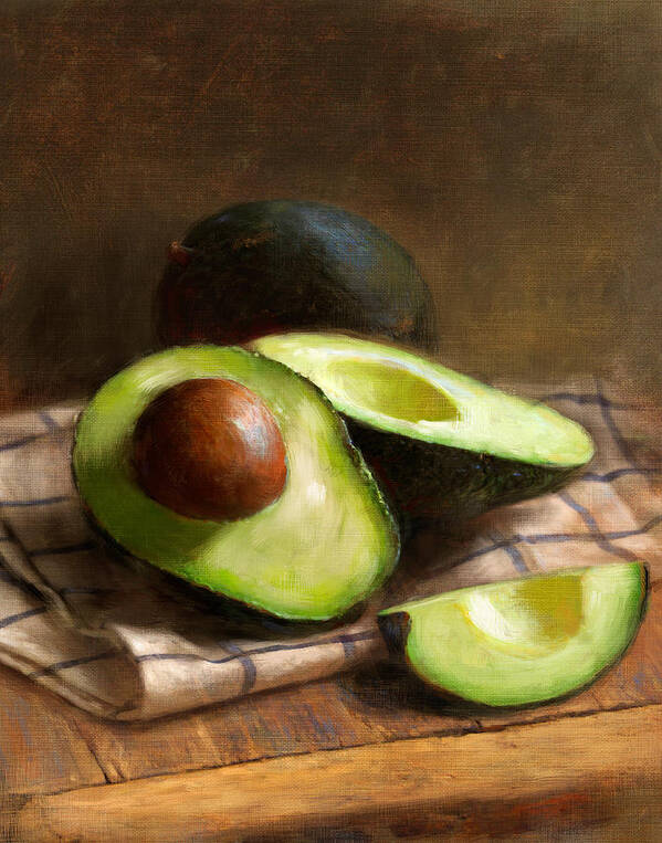 Avocado Art Print featuring the painting Avocados by Robert Papp