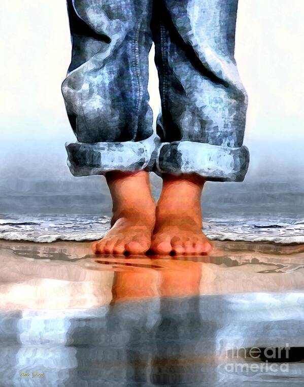 Child Art Print featuring the digital art Barefoot Boy  by Dale  Ford