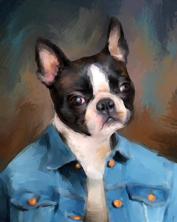 Art Art Print featuring the painting Chic Boston Terrier by Jai Johnson