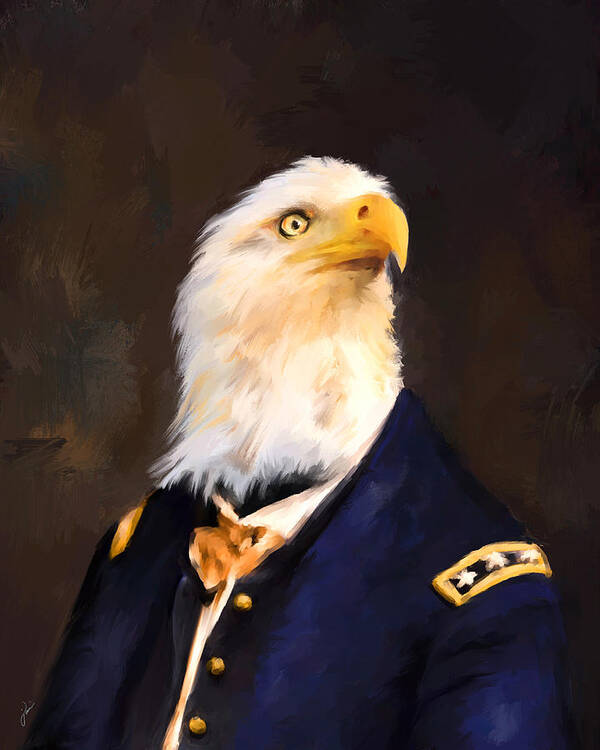 Art Art Print featuring the painting Chic Eagle General by Jai Johnson