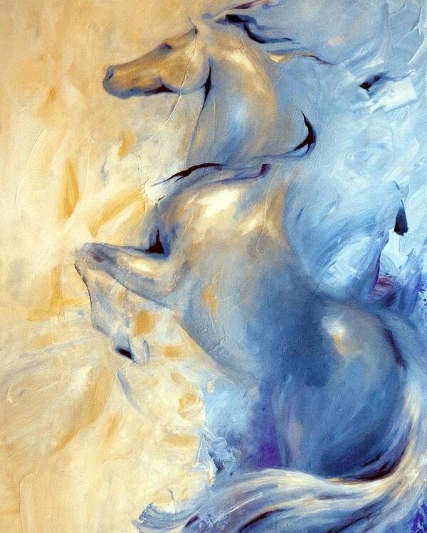 Horse Art Print featuring the painting Out Of The Blue 2 cropped version by Dina Dargo