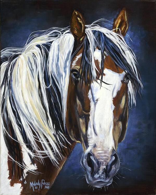 Mustang Art Print featuring the painting 'Picasso's Inspiration' by Melody Perez