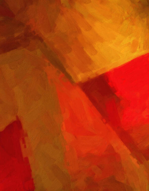 Abstract Art Print featuring the painting Red and Gold 2 by Michael Pickett