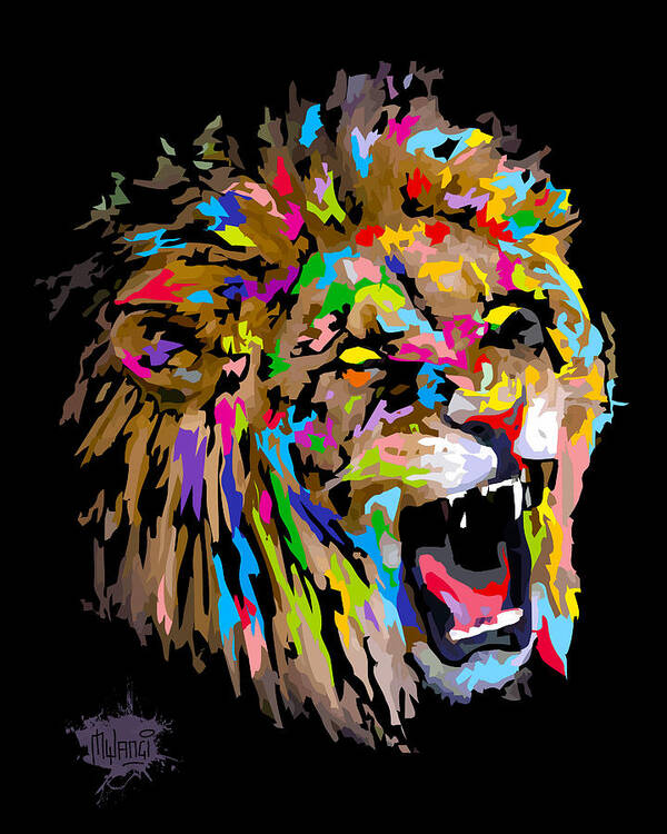 Leo Art Print featuring the digital art Roar by Anthony Mwangi