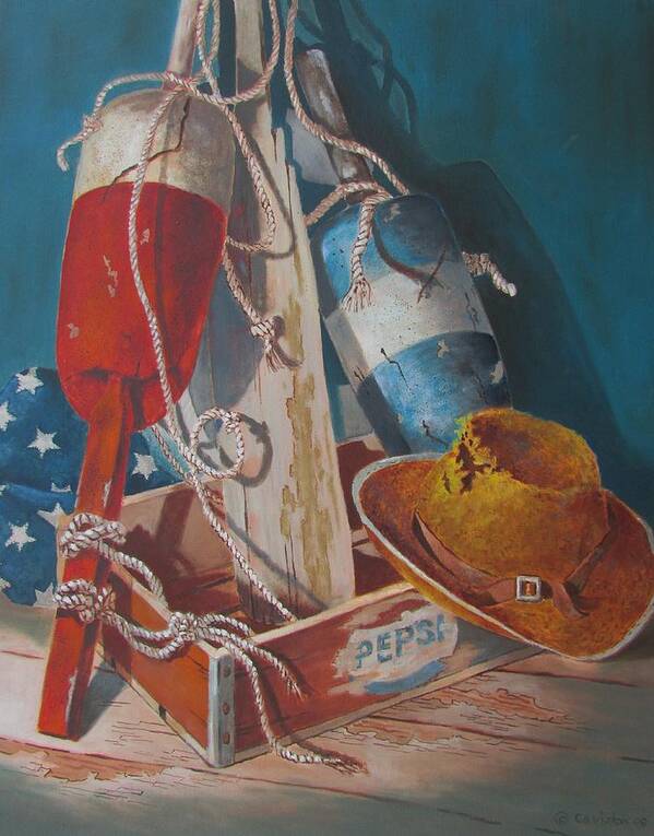 New England Coast Art Print featuring the painting The Beach Comber by Tony Caviston