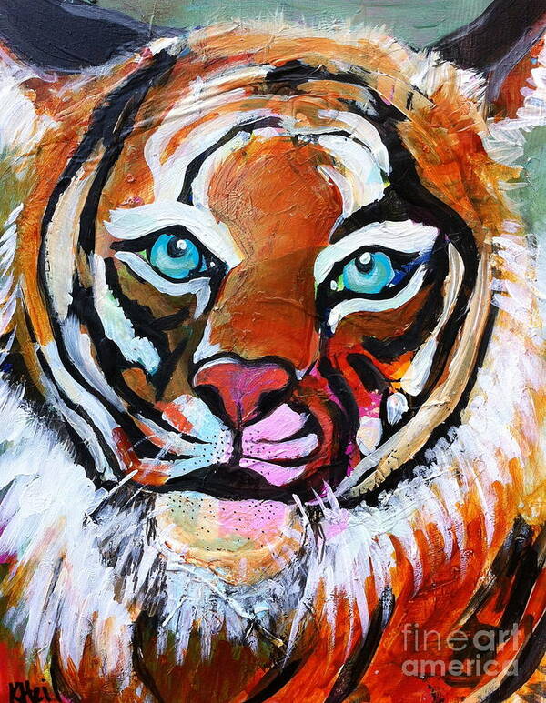 Tiger Art Print featuring the painting Tiger Spirit by Kim Heil