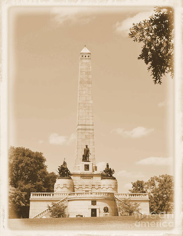 Abraham Lincoln Art Print featuring the photograph Vintage Lincoln's Tomb by Luther Fine Art