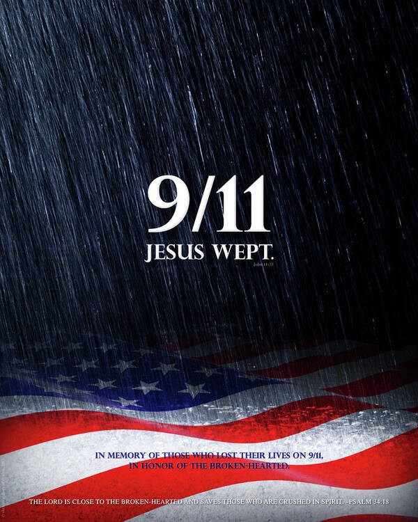 9/11 Art Print featuring the mixed media 9-11 Jesus Wept by Shevon Johnson