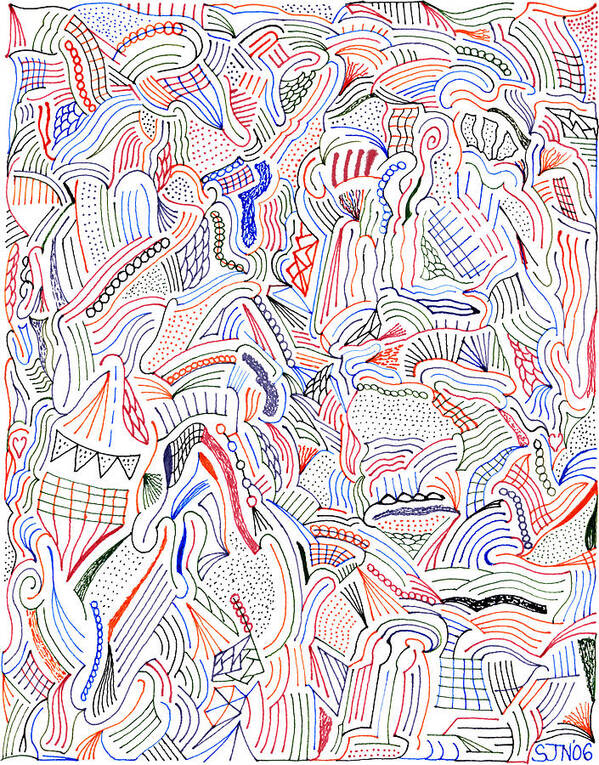 Mazes Art Print featuring the drawing Hallucination by Steven Natanson