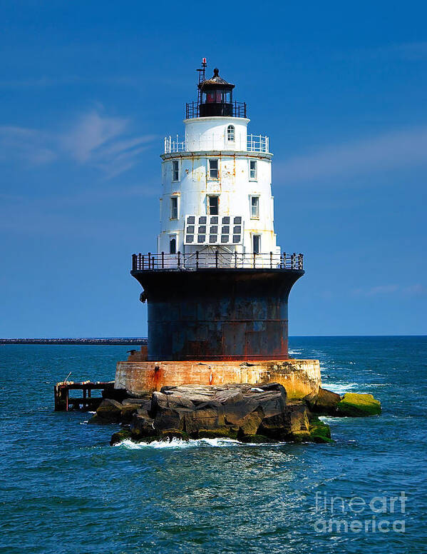 Lighthouse Art Print featuring the photograph Harbor of Refuge Lighthouse by Nick Zelinsky Jr