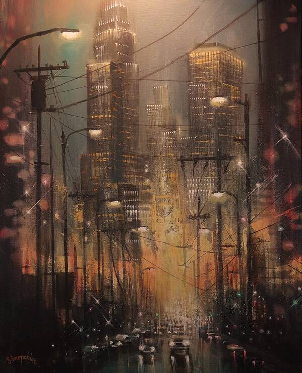 Chicago Art Print featuring the painting Power Center by Tom Shropshire
