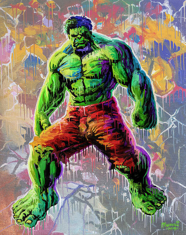 Torn Art Print featuring the painting The Incredible Hulk by Anthony Mwangi