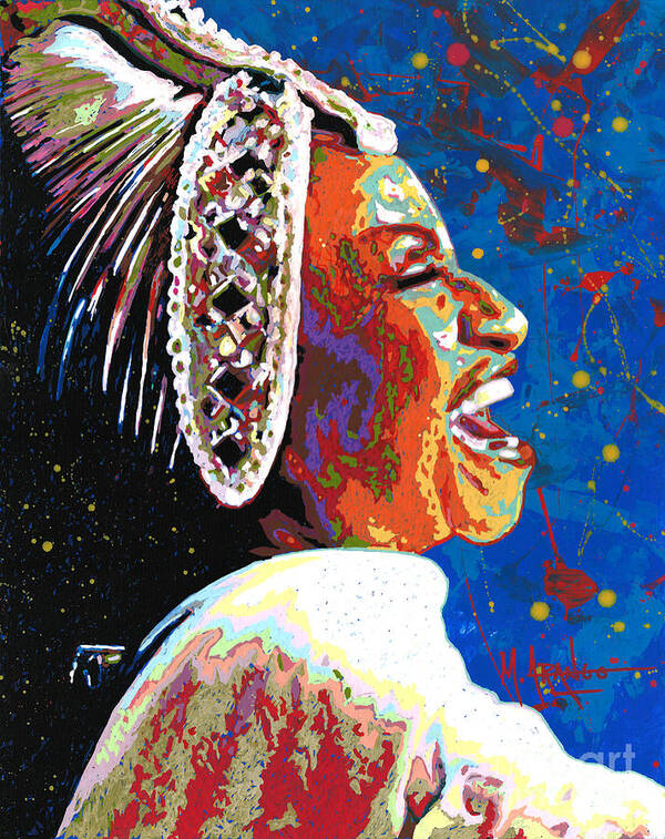 Celia Cruz Art Print featuring the painting The Queen of Salsa by Maria Arango