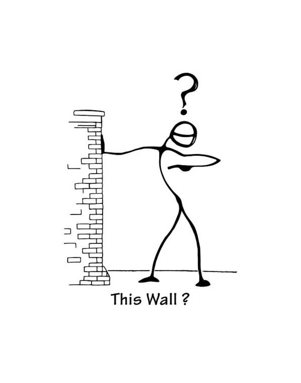This Wall ? Art Print featuring the drawing This Wall by Franklin Kielar