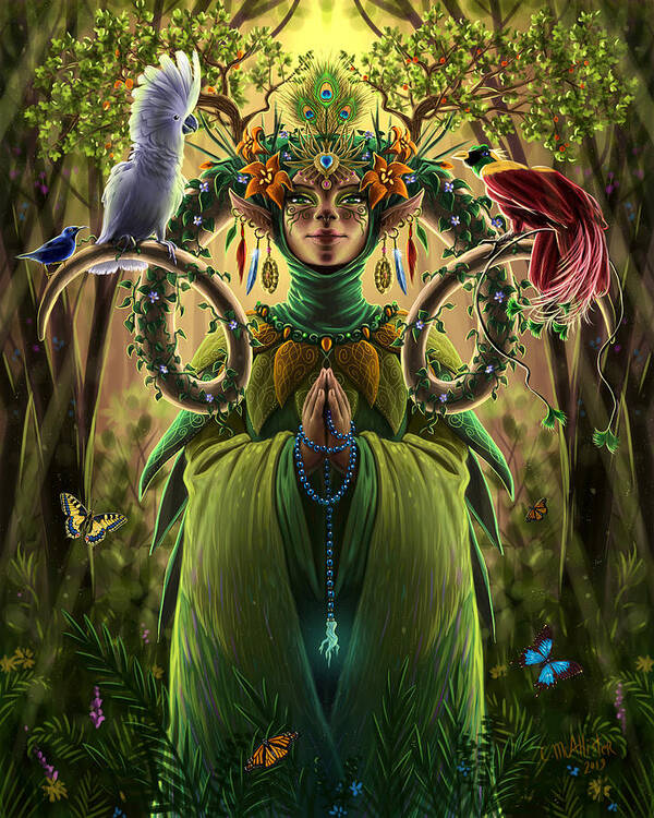 Elf Art Print featuring the painting Priestess of Paradise by Cristina McAllister
