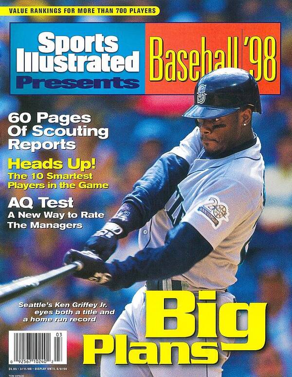 American League Baseball Art Print featuring the photograph Seattle Mariners Ken Griffey Jr, 1998 Mlb Baseball Preview Sports Illustrated Cover by Sports Illustrated