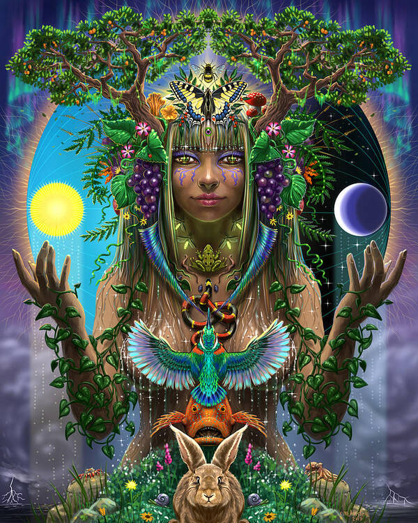 Nature Art Print featuring the painting Goddess of the Living World by Cristina McAllister