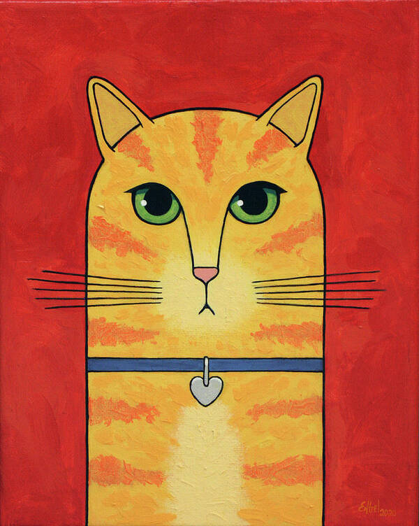 Cat Art Print featuring the painting Kitty by Norman Engel