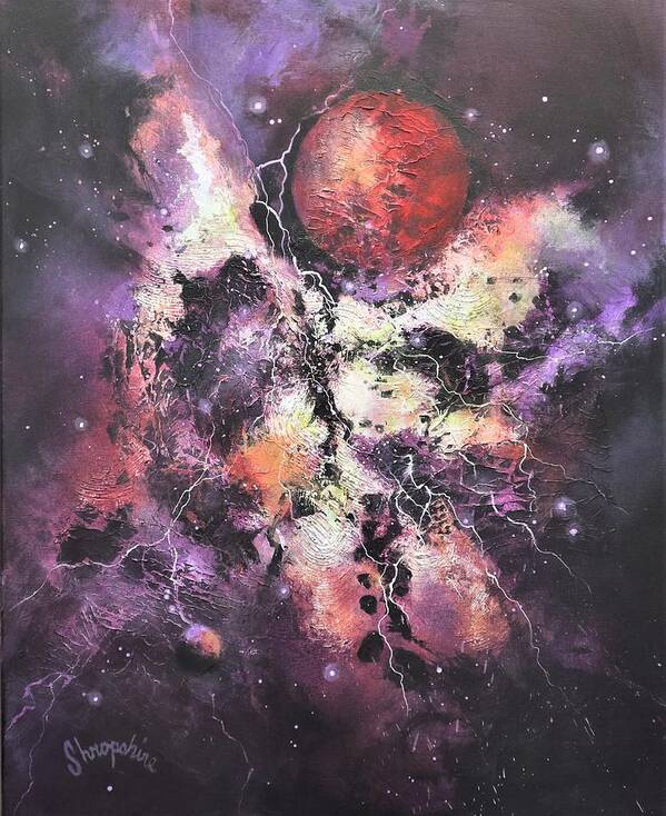 Red Planet Art Print featuring the painting Red Planet by Tom Shropshire