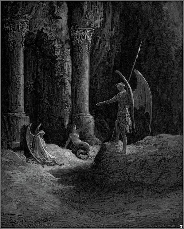 Satan Talks to Sin and Death by Gustave Dore