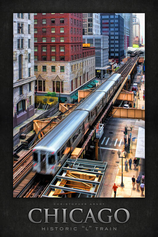 Chicago Art Print featuring the painting Historic Chicago El Train Poster #1 by Christopher Arndt