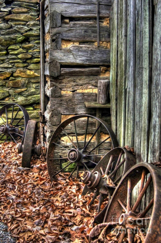 Wagon Wheel Art Print featuring the photograph Wheels of Time by Benanne Stiens