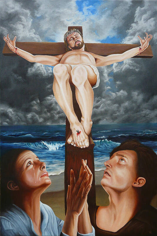 Christ Art Print featuring the painting Behold Your Son by Vic Ritchey