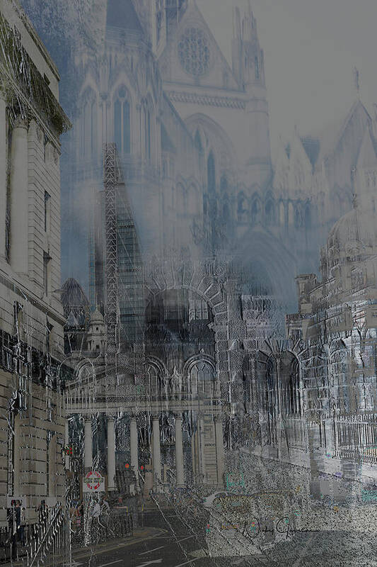 Londonart Art Print featuring the digital art Comes The Night - City Deamscape by Nicky Jameson