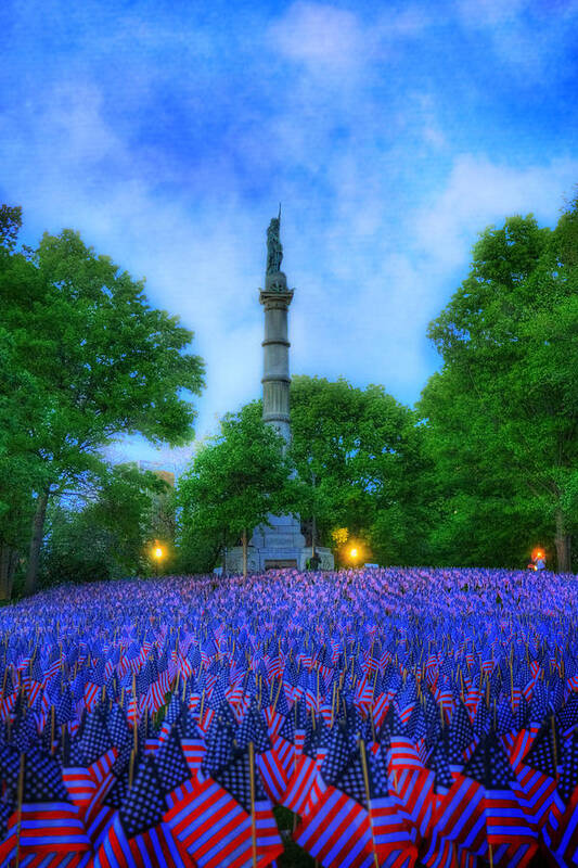 Boston Common Art Print featuring the photograph Garden of Heroes at the Soldiers and Sailors Monument - Boston Common by Joann Vitali
