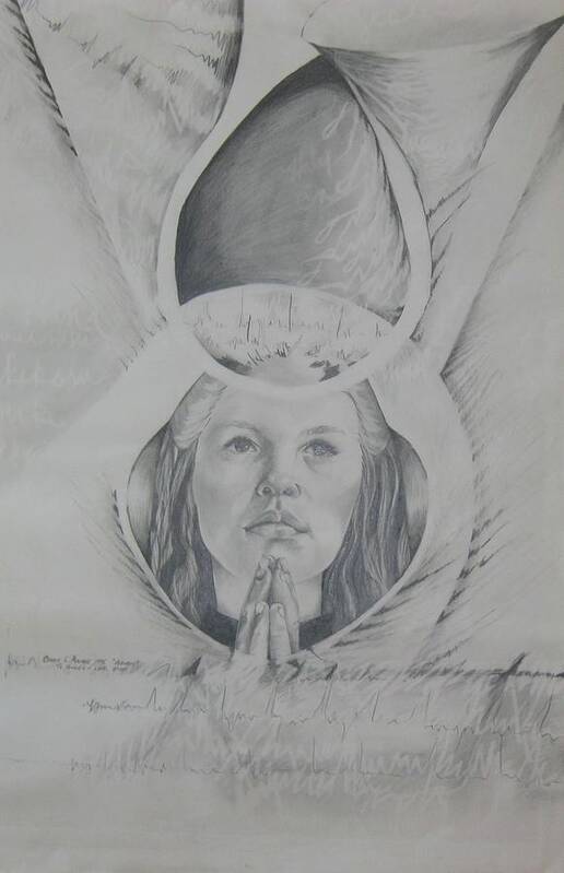 Number 2 Pencil On Contruction Paper Art Print featuring the painting Reborn by Carrie Maurer