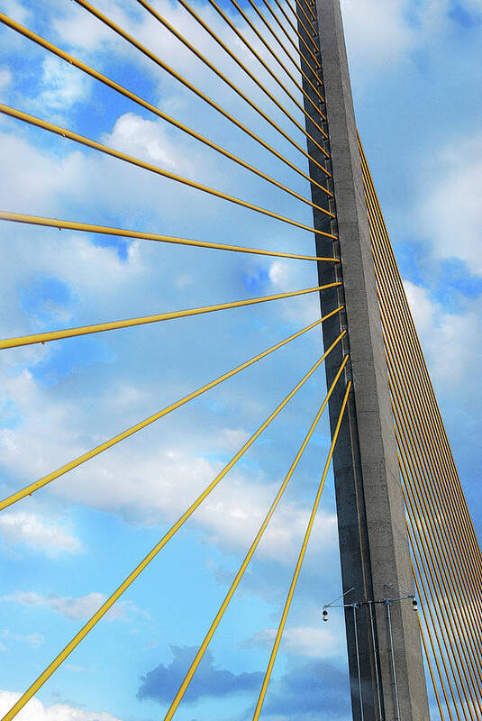 Florida Art Print featuring the photograph Sunshine Skyway Bridge Angle by Amanda Vouglas