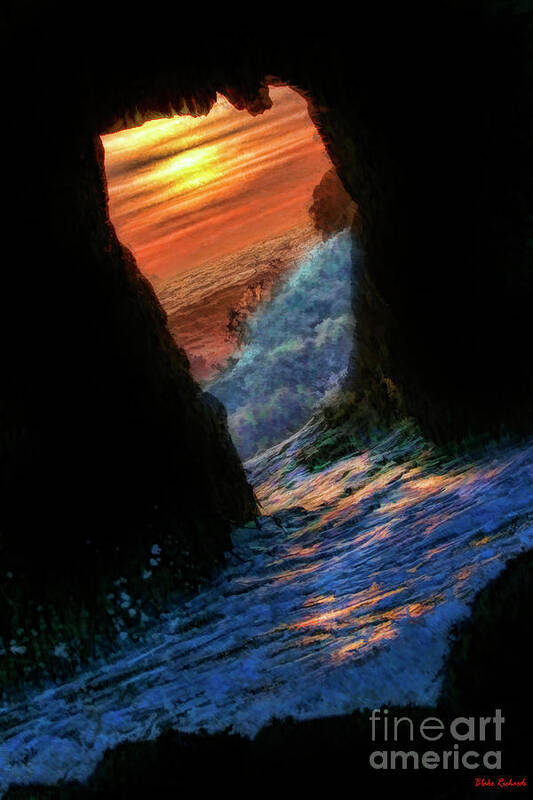  Art Print featuring the photograph Water Though Keyhole Arch At Pfeiffer Beach by Blake Richards