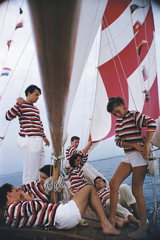 Young Men Art Print featuring the photograph Adriatic Sailors by Slim Aarons Young Men Art Print featuring the photograph Adriatic Sailors by Slim Aarons