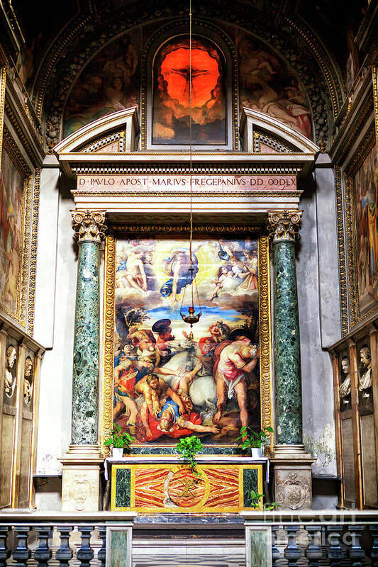 Conversion Of Saint Paul At San Marcello Al Corso Art Print featuring the photograph Conversion of Saint Paul at San Marcello al Corso in Rome by John Rizzuto