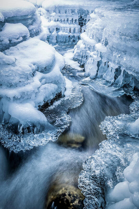 Ice Snow Winter Alaska Cold Natural Beauty Natural Wonder Chugach Water Nature Creek Stream Art Print featuring the photograph Ice Cathedral by Tim Newton