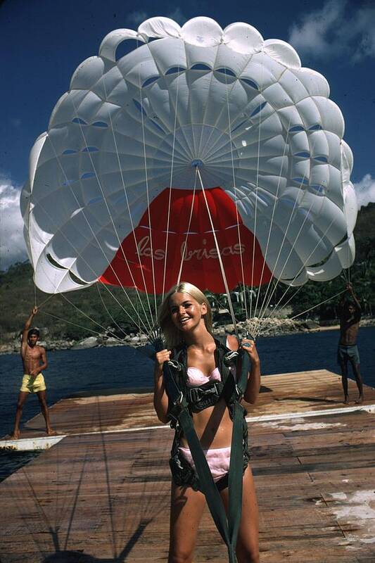 Recreational Pursuit Art Print featuring the photograph Paraglider by Slim Aarons