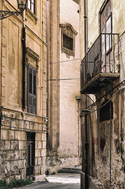 Streets Of Sicily Art Print featuring the photograph Streets of Sicily #1 by Georgia Clare