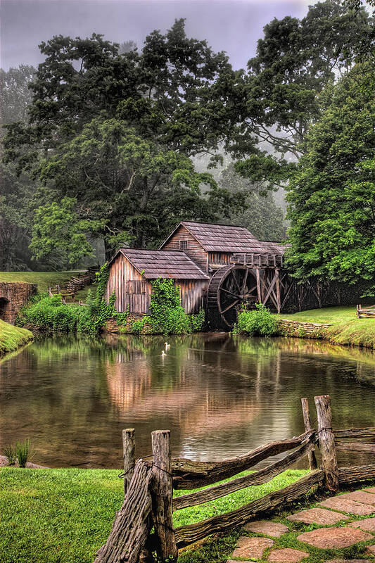 North Carolina Art Print featuring the photograph Blue Ridge Parkway Mabry Mill 2 by Dan Carmichael