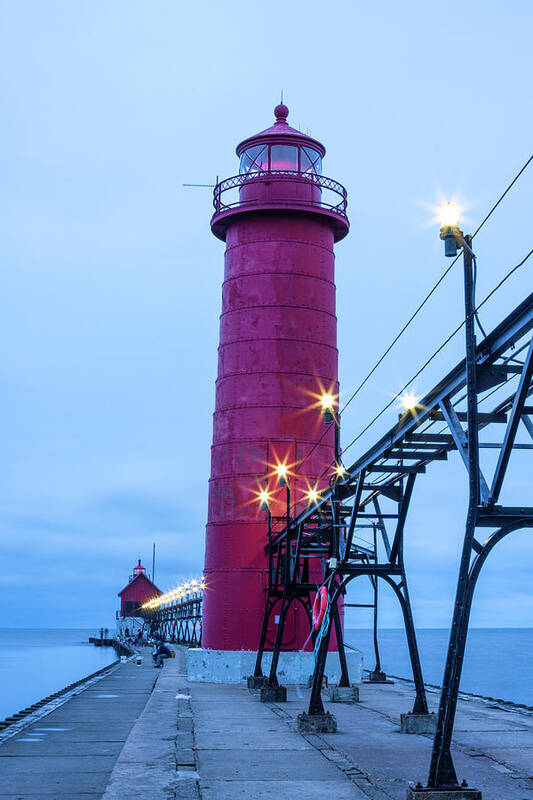 Grand Haven, Michigan Lighthouse by Lindley Johnson