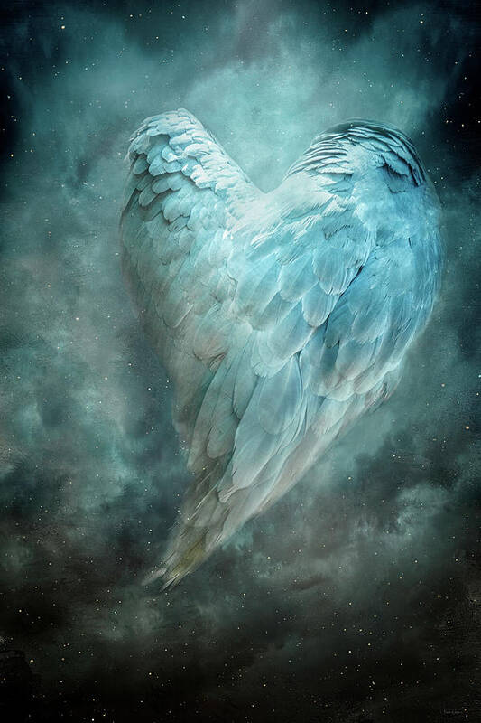 Heart Art Print featuring the digital art Hope is the Thing with Feathers by Nicole Wilde