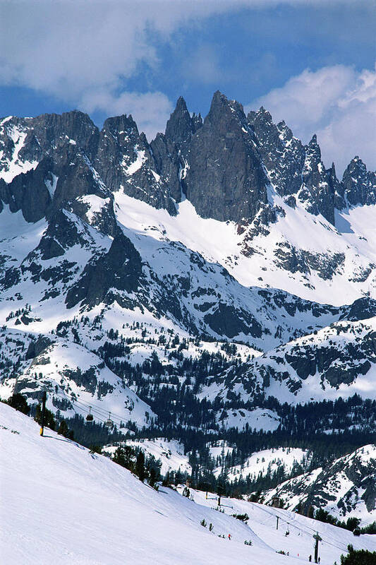Minarets Art Print featuring the photograph Minarets, Mammoth Mountain Ski Area, Chairlift 18, Mammoth Lakes by Bonnie Colgan