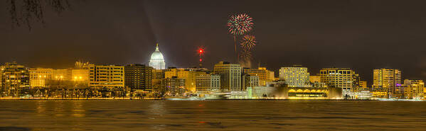 Capitol Art Print featuring the photograph Madison New Years Eve by Steven Ralser