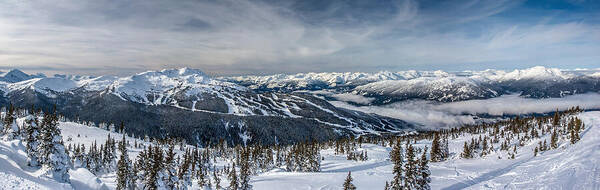 Whistler Art Print featuring the photograph Whistler mountain peak view from Blackcomb by Pierre Leclerc Photography